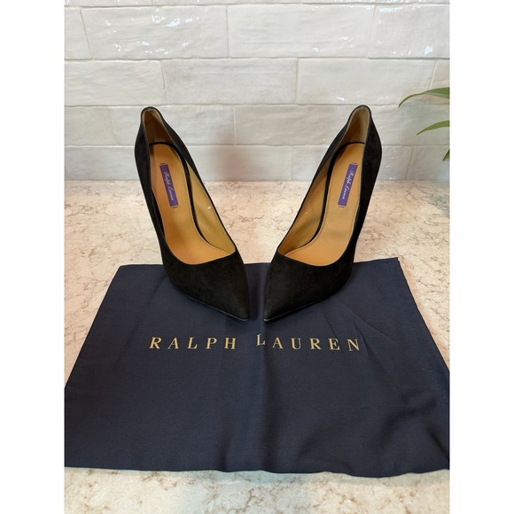 Lauren Ralph Lauren Shoes - Ralph Lauren Purple Label, Women's Celia Black Suede, Pumps, Size EU 39
